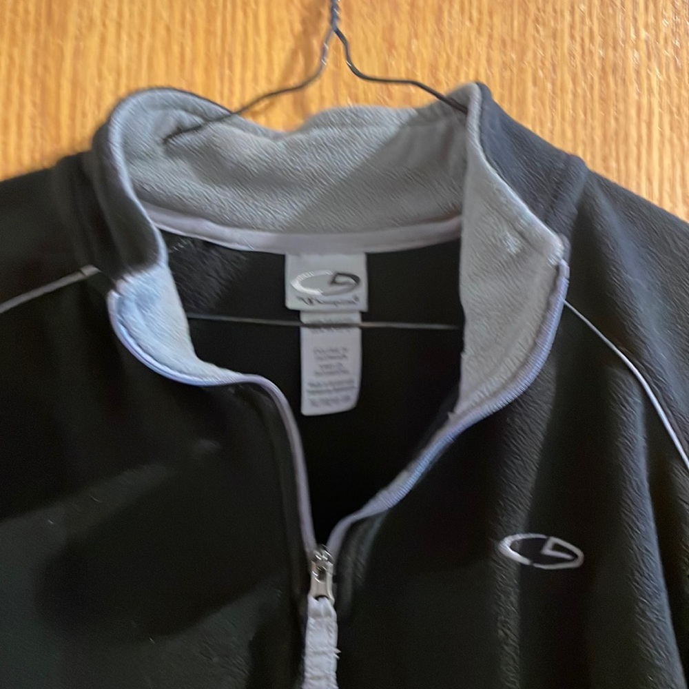 Boys black fleece quarter-zip pullover by Champion